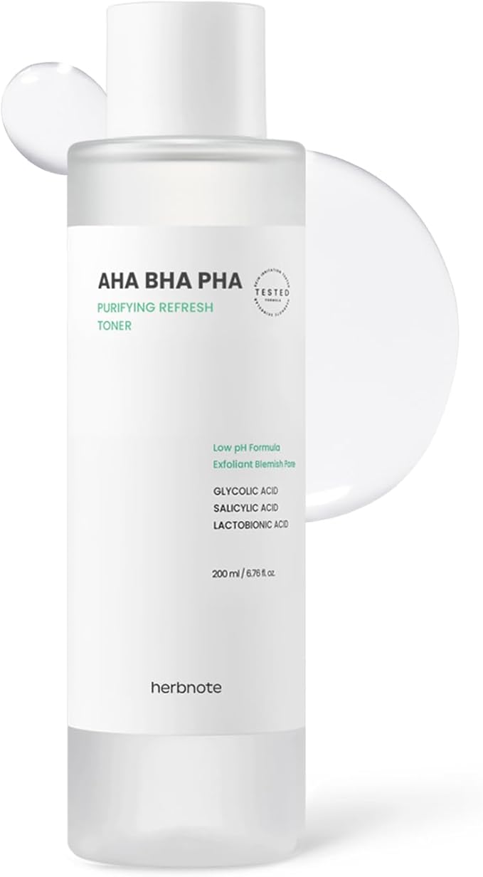 AHA BHA PHA Purifying Refresh Toner - Skin Trouble Eraser, Immediate Exfoliation & Sebum Removal - Contains Niacinamide for Breakouts - Removes Blocked Sebum & Dead Skin Cells, 6.76 f l. oz
