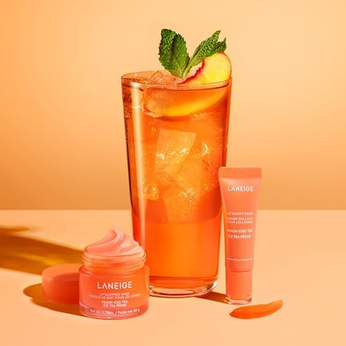 LANEIGE Lip Glowy Balm: Sheer Tinted Lip Moisturizer with Shea Butter, for Hydrating Shine & Soft Lips (Peach Iced Tea)