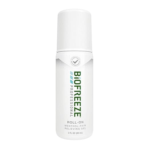 Biofreeze Professional Pain Relief Roll On, Knee & Lower Back Pain Relief, Arthritis Pain Reliever, Neck Pain Relief, Cooling Joint Pain Relief, Roll-On Menthol Gel 3 Fl Oz