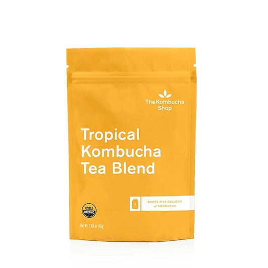 The Kombucha Shop - Tropical Flavor - Organic Black Loose Leaf Tea Blend - Makes 5 Gallons of Kombucha Tea
