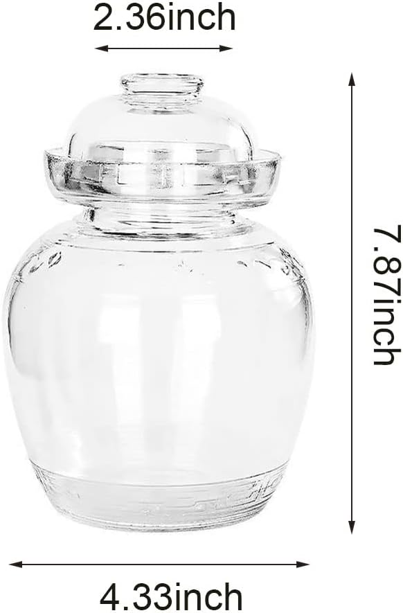 1.5L Pickle Jar Fermentation Jar, Fermentation Kit with Water Seal, Glass Jar with Lid Canning Jars for Pickles, Kimchi, Sauerkraut, Kombucha, Canning, Fermentation, and Wine Brewing