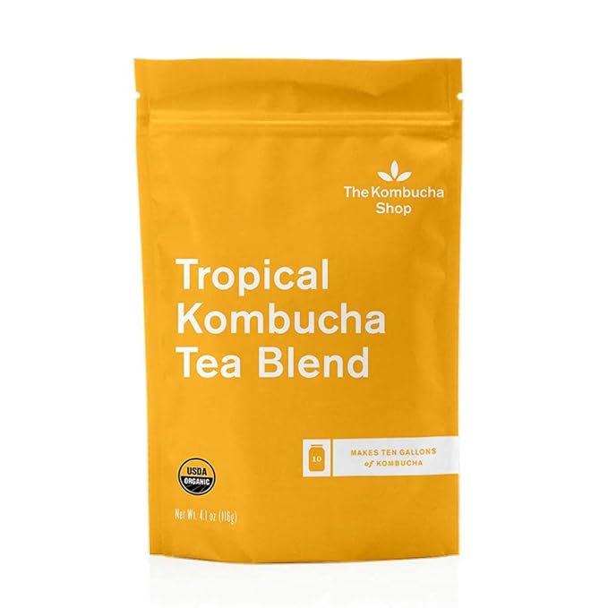 The Kombucha Shop - Tropical Flavor - Organic Black Loose Leaf Tea Blend - Makes 10 Gallons of Kombucha Tea