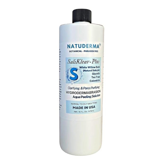 Hydrodermabrasion Serum SALIKLEAR, Extraction - Exfoliation -Unclog Pores Solution for Wet Microdermabrasion or Aqua Peeling machine, 16 oz. by Natuderma.