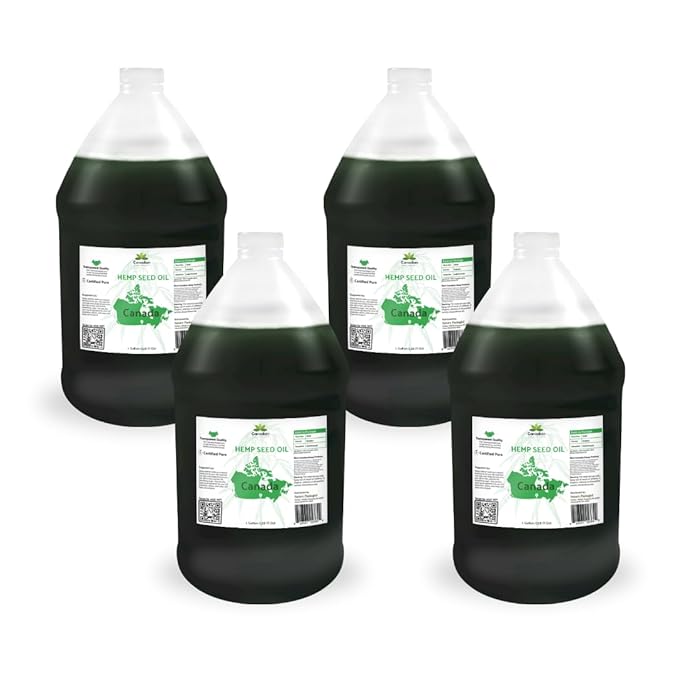 Hemp Seed Oil for Skin, Hair and Body Direct from Hemp Oil Canada - Cold Pressed Hemp Seed Oils 4 Gallon