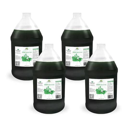Hemp Seed Oil for Skin, Hair and Body Direct from Hemp Oil Canada - Cold Pressed Hemp Seed Oils 4 Gallon