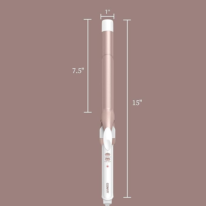 Conair Double Ceramic Long Barrel 1-Inch XL Curling Iron, 1.0" Extra Long Barrel Produces Classic Curls – for use on Medium and Long Hair