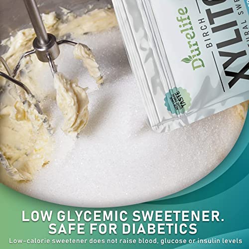 DureLife XYLITOL Sugar Substitute 10 LB (160 OZ) Made From 100 % Pure Birch Xylitol NON GMO - Gluten Free - Kosher ,Natural sugar alternative,