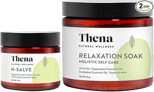 Organic Hemorrhoid Cream & Relaxation Soak Bundle, Comprehensive Relief for Hemorrhoids Plus Full-Body Detox & Muscle Relaxation, Natural Comfort & Stress Relief, Relaxing Selfcare Gifts for Women Men