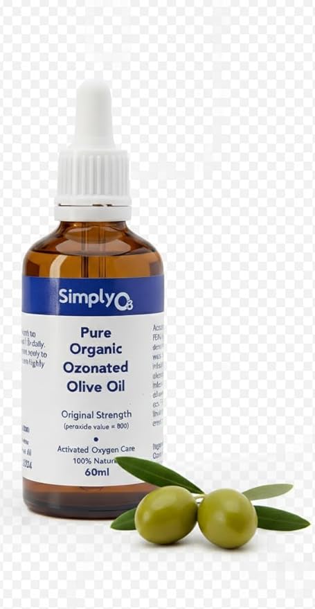 Pure Organic Ozonated Olive Oil Orginal Strength 800 Peroxide For Face and Skin Helps In Acne, Anti-Aging, Wrinkles and Rosacea For Sensitive Skin with Made in Spain