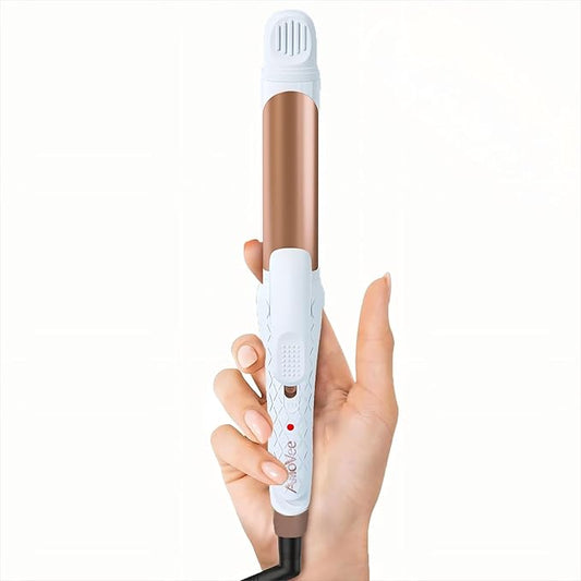 Dual Voltage Curling Iron 2-in-1 Curling Iron 1 Inch,(100V~250V) Dual Voltage Hair Straightener Travel Curling IRO n European Flat Iron (White)