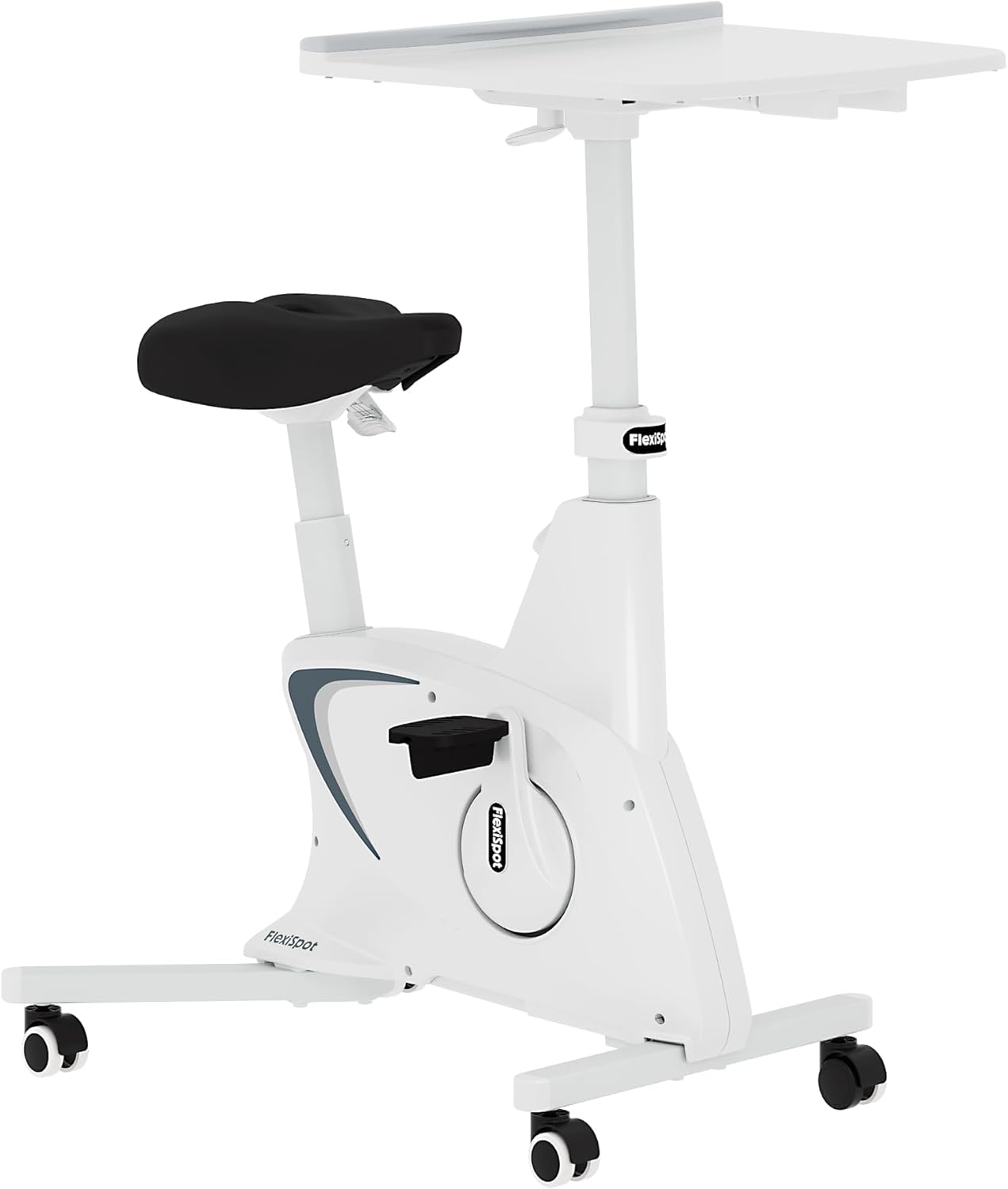 FLEXISPOT Exercise Bike with 2D Desktop, Space Saving Under Desk Bike with Removable Desk, Stationary Bikes Indoor Bikes with 300LBS Heavy Duty 8-Level Resistance Flywheel Optional LCD, V9PRO/V9MAX