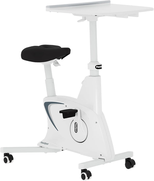 FLEXISPOT Exercise Bike with 2D Desktop, Space Saving Under Desk Bike with Removable Desk, Stationary Bikes Indoor Bikes with 300LBS Heavy Duty 8-Level Resistance Flywheel Optional LCD, V9PRO/V9MAX