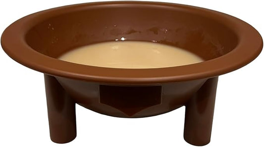 Kavafied Tanoa - Traditional Kava Bowl, 1.5 Gallons, Food Safe PP, 15"x15"x5.5" (Vesi Wood Brown)