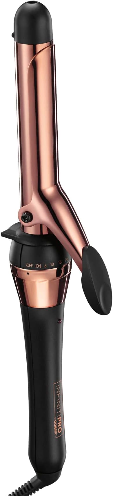 CONAIR INFINITIPRO Rose Gold Titanium 1-Inch Curling Iron, 1-inch barrel produces classic curls – for use on short, medium, and long hair