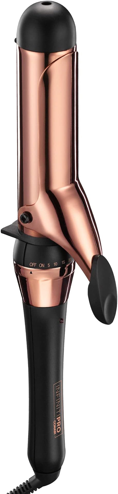 INFINITIPRO BY CONAIR Rose Gold Titanium 1 1/2-Inch Curling Iron, 1 ½ inch barrel produces soft waves – for use on medium and long hair