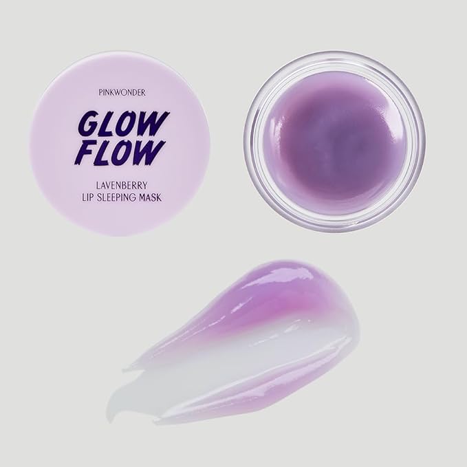 GLOWFLOW Lavenberry Lip Sleeping Mask, Moisturizing Lip Care for Dry and Chapped Lips, Fresh Grape Flavor Lip Balm, Nourishing Lip Care