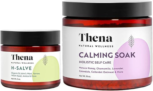 Organic Hemorrhoid Salve & Calming Soak Bundle – Comprehensive Relief for Hemorrhoids, Postpartum & Dry, Sensitive Skin – Soothes, Hydrates & Supports Healing