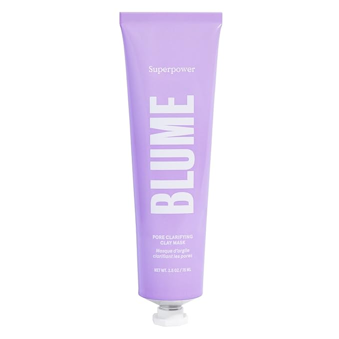 Blume Superpower Clay Mask - Detoxifying Pore Mask to Help Brighten & Balance Complexion - Clarifying Facial Mask with Bentonite & Kaolin Clay to Help Tone & Firm Skin (75g)