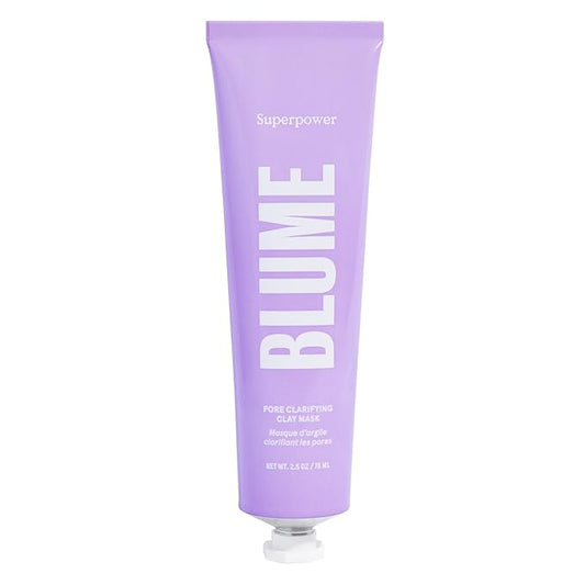 Blume Superpower Clay Mask - Detoxifying Pore Mask to Help Brighten & Balance Complexion - Clarifying Facial Mask with Bentonite & Kaolin Clay to Help Tone & Firm Skin (75g)