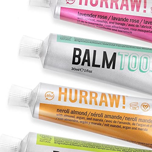 Hurraw! Balmtoo Squeezable Balm, Jasmine Vanilla: Thick, ultra-moisturizing. Anywhere application. Body, face, lips, neck, fingers, toes. 1 tube = 7 sticks of lip balm. Natural, Organic. Made in USA