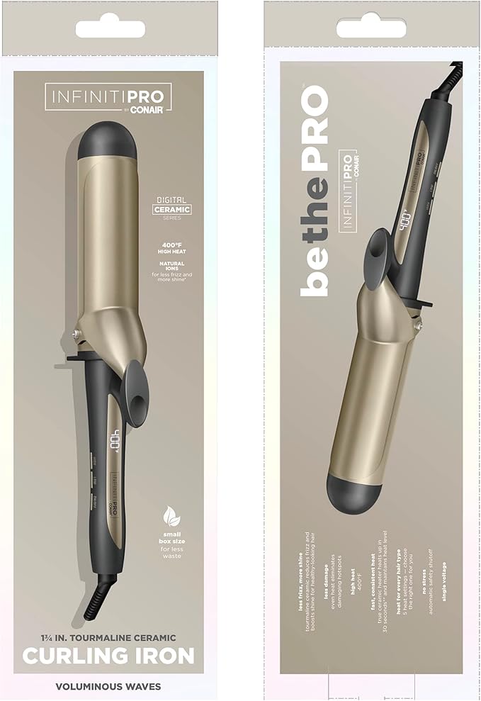 INFINITIPRO BY CONAIR 1 3/4-inch Curling Iron, 1 3/4 inch barrel produces voluminous curls – for use on medium and long hair, CD1009
