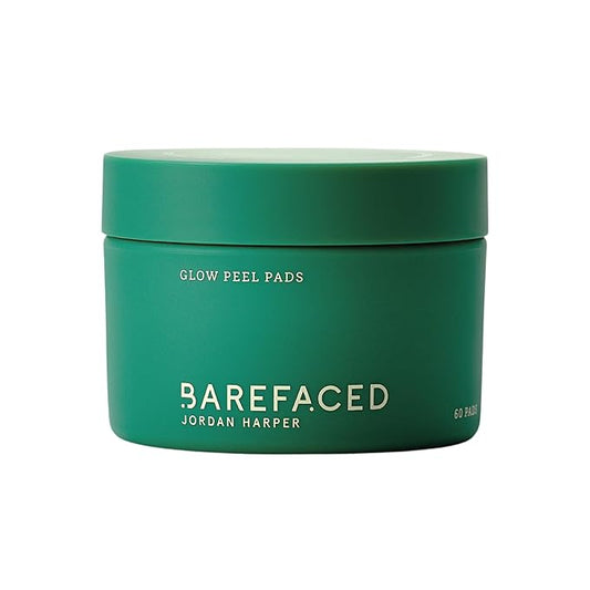 Barefaced Glow Peel Pads (60 Count) - Deep Exfoliating Face & Body Pads with 15% Glycolic Acid, Squalane & Vitamin E - Smooths Texture, skincare