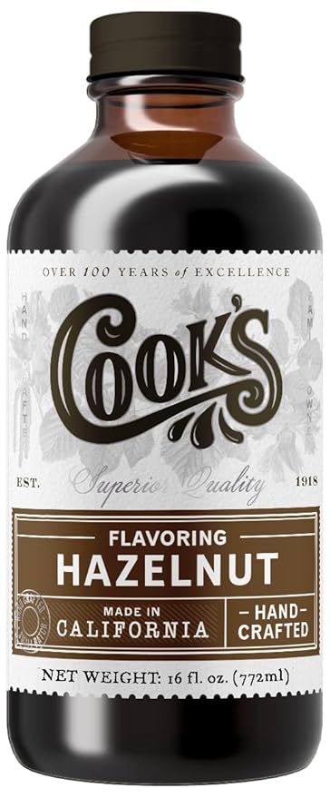 Cook's, Pure Hazelnut Flavor, Perfect for Baking and Cooking, Certified Kosher, Gluten Free, Allergen Free, Vegan, 16 oz