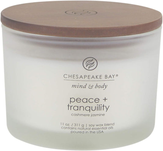 Chesapeake Bay Candle Scented Candle Peace + Tranquility (cashmere jasmine) 3-Wick Coffee Table Jar