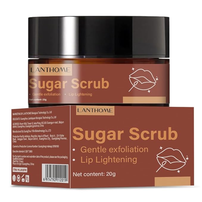 Sugar Lip Scrub - Gentle Lip Care Lip Exfoliator & Moisturizer - Exfoliating Lip Scrubber for Dry Lips