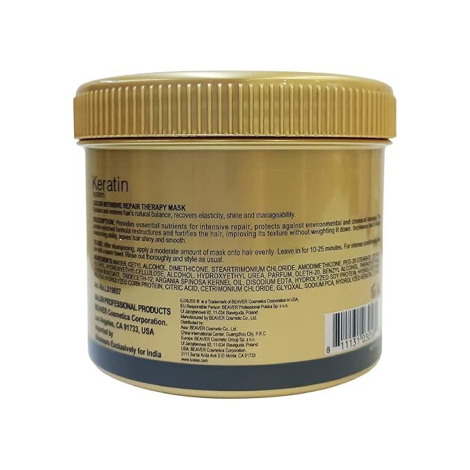 Keratin Intensive Repair Therapy Hydrating Hair Mask for Dry Damaged Hair and Scalp