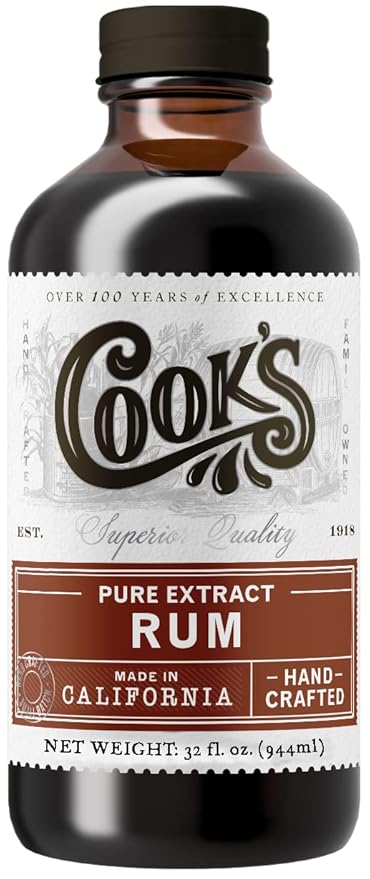 Cook's, Pure Rum Extract, For Baking, Ice Cream, Candies, Cakes, 32 oz
