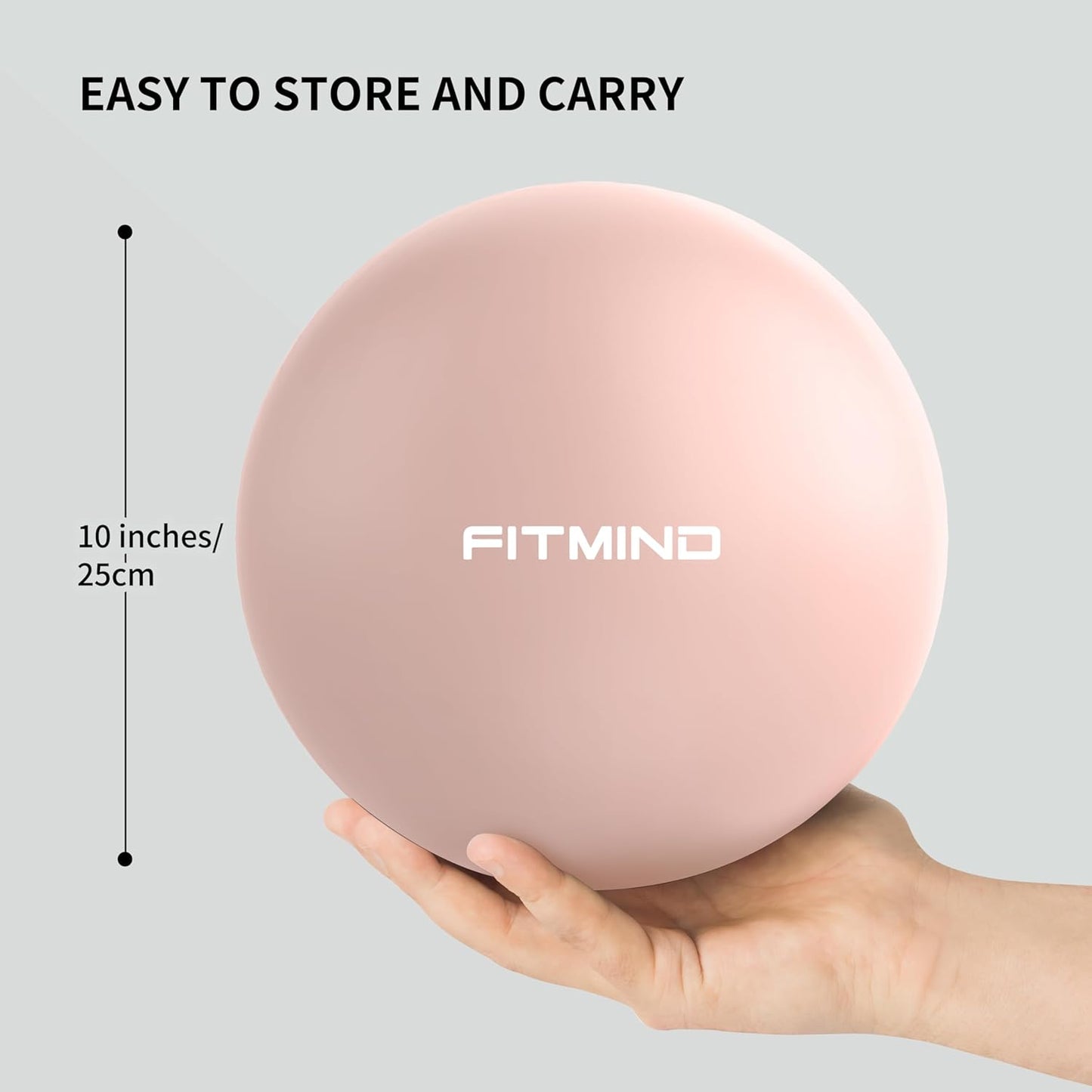 Pilates Ball 10 Inch Anti-Burst Slip Resistant Mini Yoga Ball for Fitness, Core Training, Physical Therapy, Balance, Stability, Stretching 200kg 440lbs Capacity Pink
