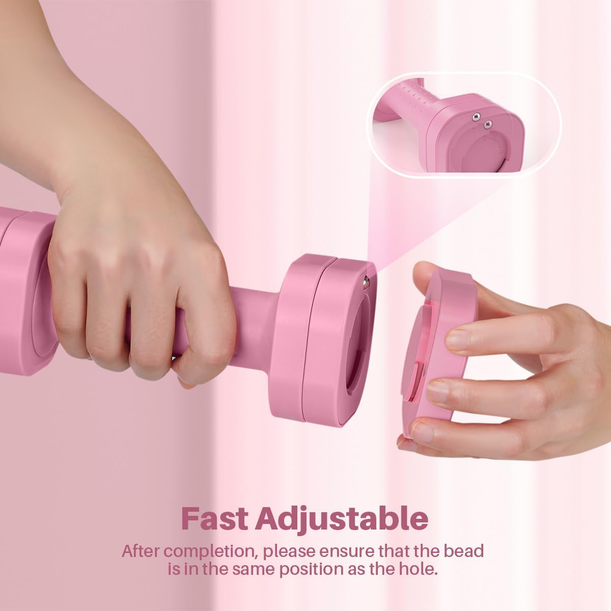 Zempox Adjustable Dumbbell Set of 2, 4 in 1 Free Weights Dumbbells Set for Women, Hand Weights for Women at Home, Each 2lb 3lb 4lb 5lb with TPU Soft Rubber Handle for Home Gym Exercise Training Pink