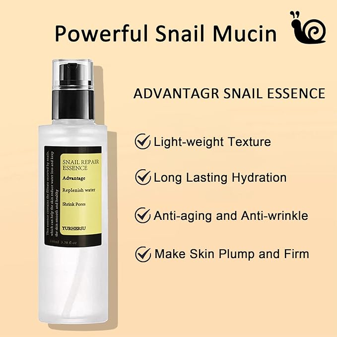 All About Snail Mucin Kit - Snail Korean Skincare 5-Pack, Snail Skin Care Products Set: Face Gel Cleanser, Essence, Cream, Toner & Eye-Cream, Facial Kit for Women and Men Hydrating & Anti-Aging