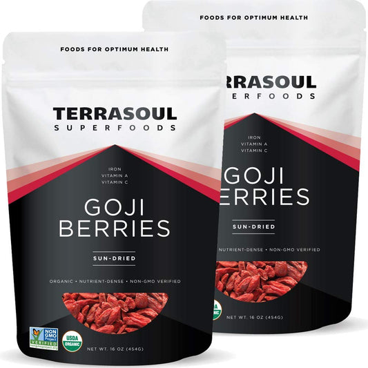 Terrasoul Superfoods Organic Goji Berries, 2 Lbs (2 pack) - Large Size | Chewy Texture | Premium Quality | Lab-Tested…