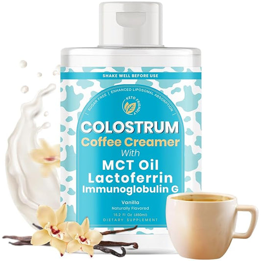 Bovine Colostrum with MCT Oil, Lactoferrin, IgG by Owl & Ox | Grass Fed, US Based | Skin Health, Gut Health and Immune Support | Sugar Free, Keto Friendly, Non GMO