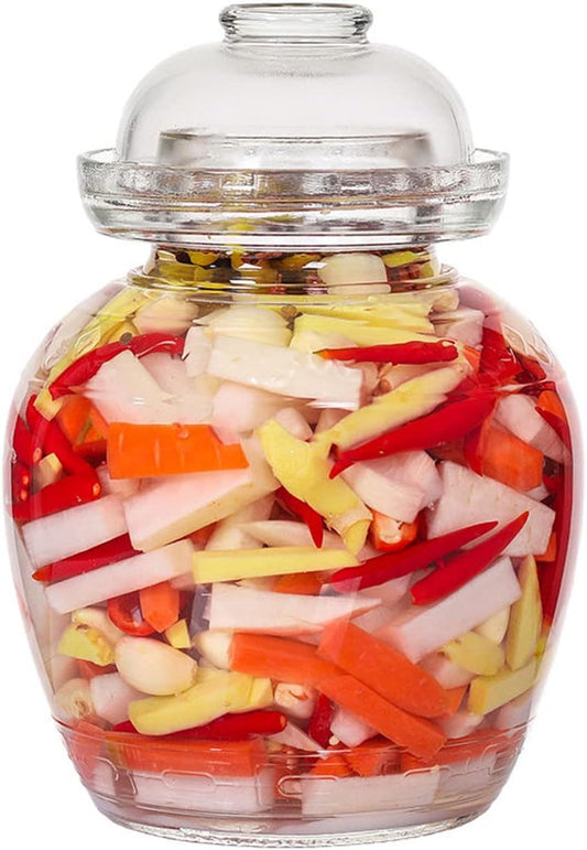 1.5L Pickle Jar Fermentation Jar, Fermentation Kit with Water Seal, Glass Jar with Lid Canning Jars for Pickles, Kimchi, Sauerkraut, Kombucha, Canning, Fermentation, and Wine Brewing