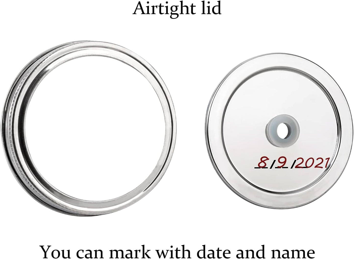 JILLMO Fermentation Kit for Wide Mouth Mason Jars – 4 Pack Fermentation Lids with Airlocks and Glass Weights, Easy Fermenting Set (Jars Not Included)