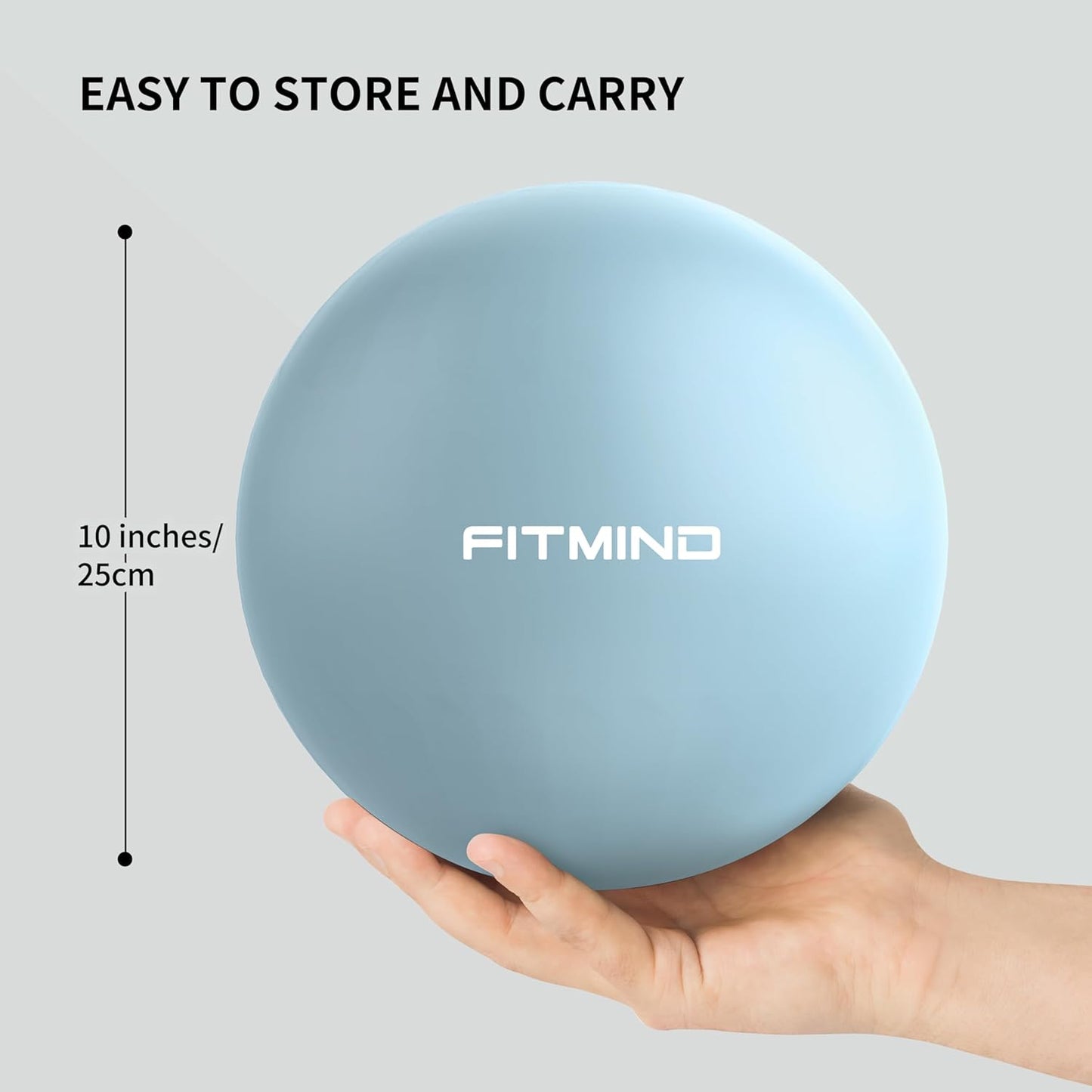 Pilates Ball 10 Inch Anti-Burst Slip Resistant Mini Yoga Ball for Fitness, Core Training, Physical Therapy, Balance, Stability, Stretching 200kg 440lbs Capacity Blue