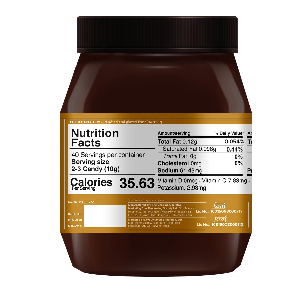 Jiva Ayurveda Chatpata Amla Candy Saled & Spicy Gooseberry Candy For All Age Groups -400g