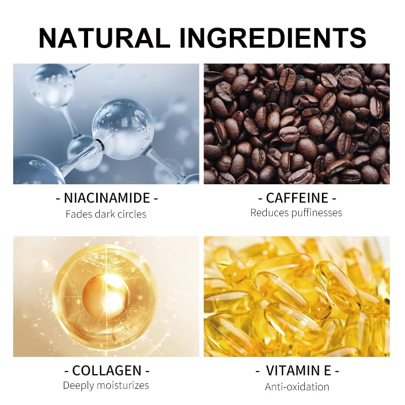 Caffeine Eye Cream for Puffiness and Bags Under Eyes Daily Anti-Wrinkle Cream Collagen Eye Cream Day and Night Peptide Eye Cream Reduce The Look Of Aging Line Smoothing Skin Care 1.7 FL OZ,1 Pack