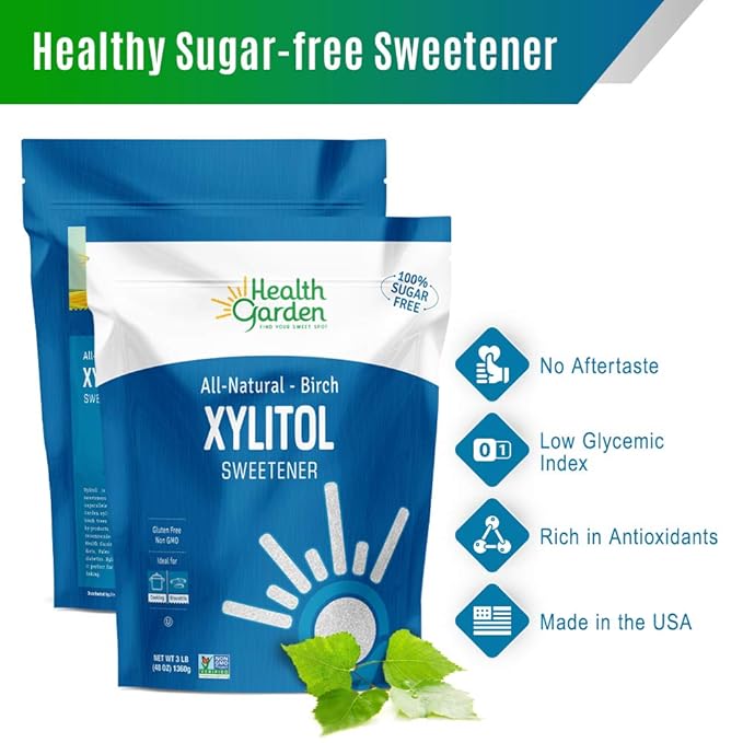 Health Garden Birch Xylitol Sweetener - Non GMO - Kosher - Made in the U.S.A. - Keto Friendly (10 lbs)