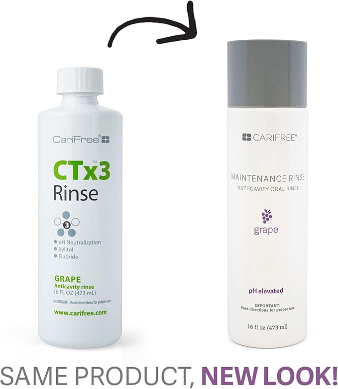 CariFree Maintenance & Prevention Kit, Grape | Anti-Cavity Fluoride Toothpaste & Mouthwash Freshens Breath and Moistens Mouth | Dentist Recommended for Oral Care (2 Piece Set)