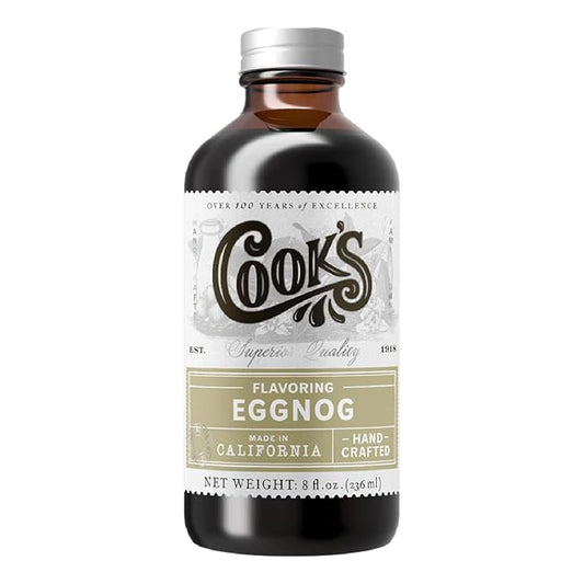 Cook's, Eggnog Flavoring ,for Making Eggnog, Baking, Ice Cream, Custard, Cheesecake, and Cookies, 8 oz