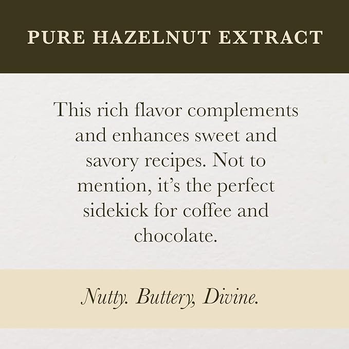 Cook's, Pure Hazelnut Flavor, Perfect for Baking and Cooking, Certified Kosher, Gluten Free, Allergen Free, Vegan, 16 oz