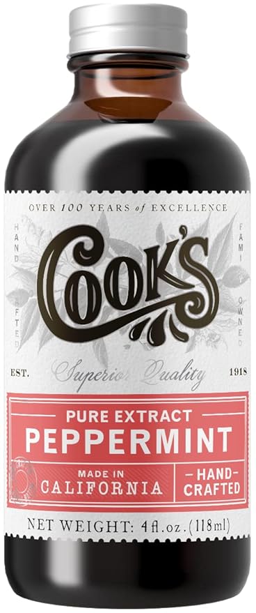 Cook's Pure Peppermint Extract,For Ice Creams, Candies, Icings, Cookies and Beverages, 4 oz