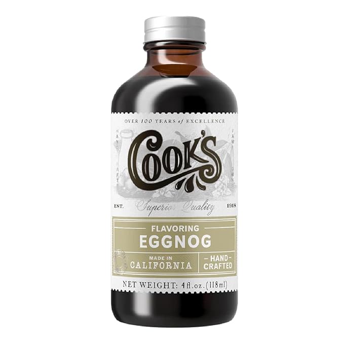 Cook's, Eggnog Flavoring, for Making Eggnog, Baking, Ice Cream, Custard, Cheesecake, and Cookies, 4 oz