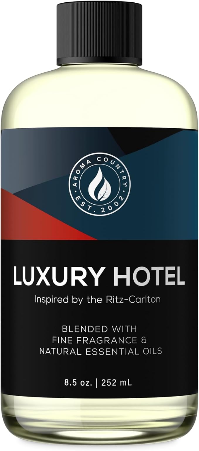 Aroma Country Luxury Hotel Diffuser Oil - Ritz Carlton Scent Oil for Diffuser & Air Fresheners for Home - Essential Oil Diffuser Refill, Home Fragrance Collection with Gardenia & Amber (8.5 Fl. Oz)