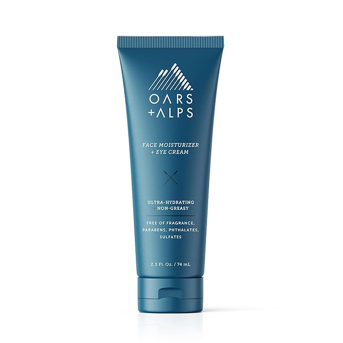 Oars + Alps Face Moisturizer and Eye Cream for Men, Hydrates Skin with Shea Butter and Jojoba Oil, Anti Aging, Vegan and Gluten Free