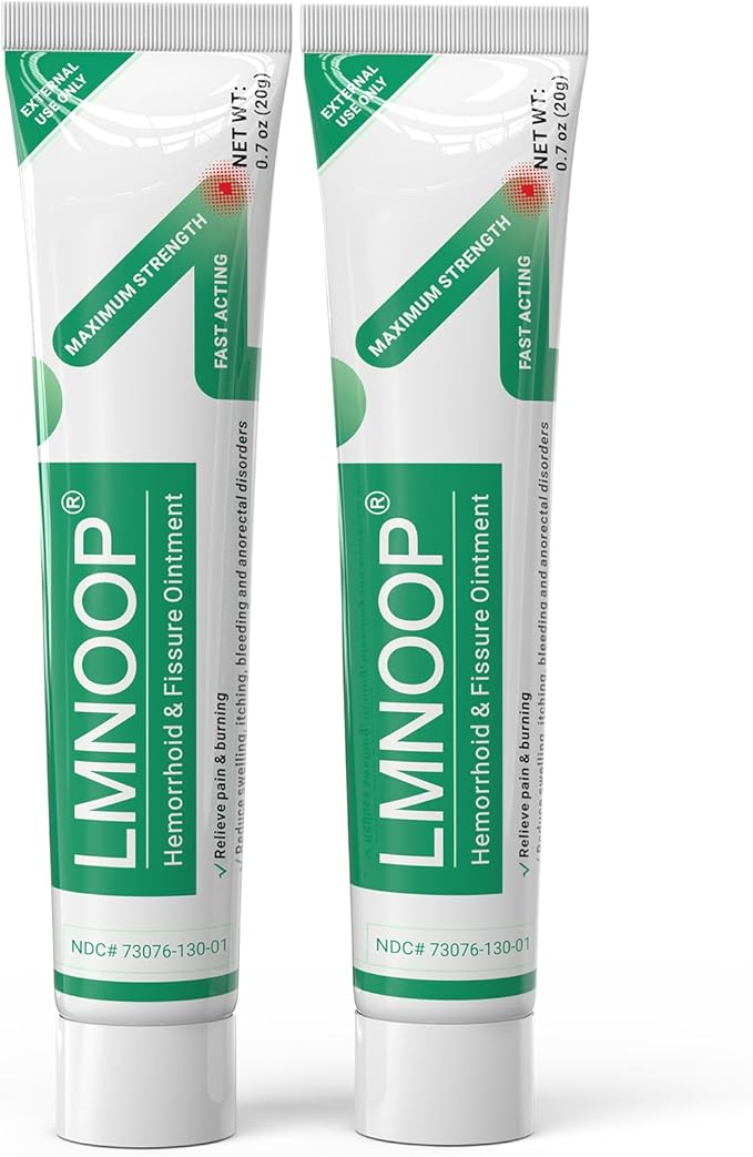 Hemorrhoid Treatment Ointment, Maximum Strength Treatment & Fast Relief for Pain, Itching, Burning, Swelling, Fissure, Bleeding, Discomfort, Long-Lasting Internal & External Hemorrhoid Cream, (2-Pack)
